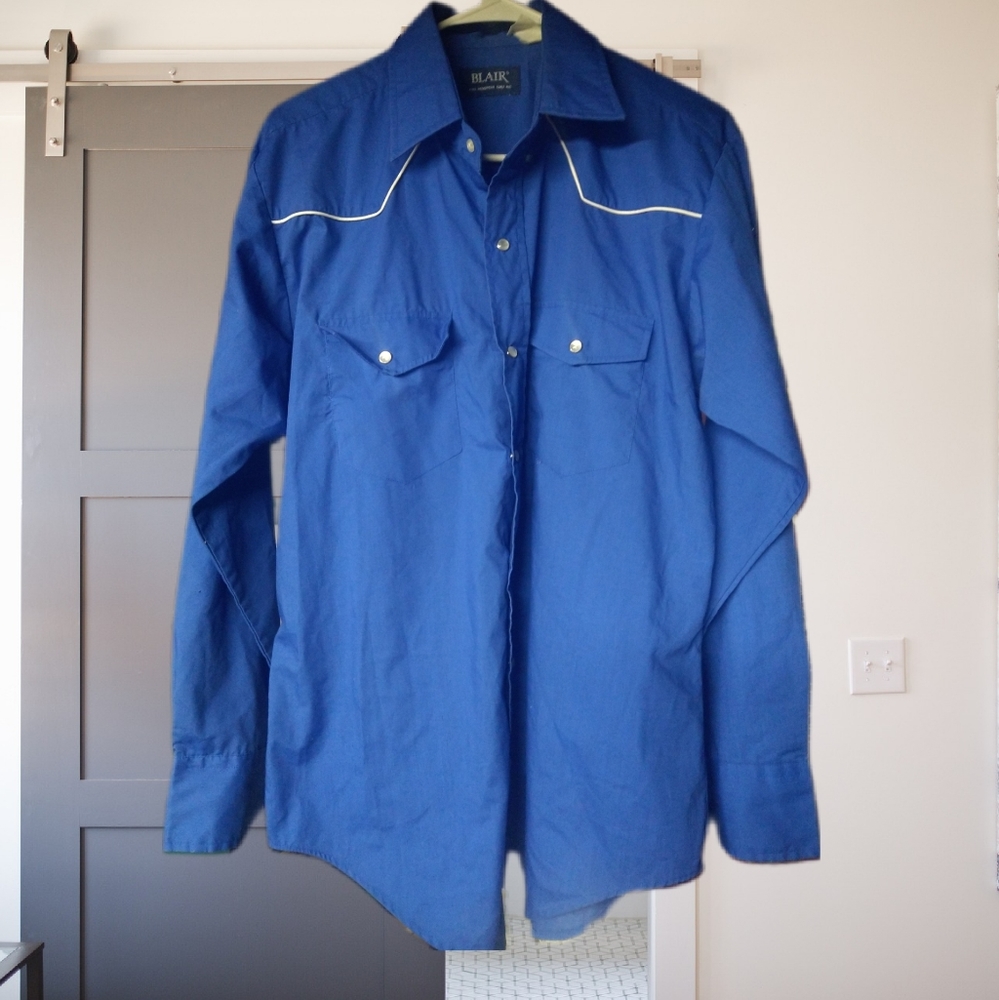 Vintage Blue Western Shirt Size L